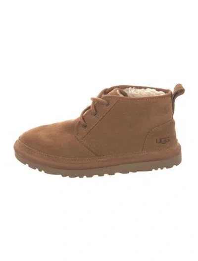 Pre-owned Ugg Suede Lace-up Boots In Neutrals