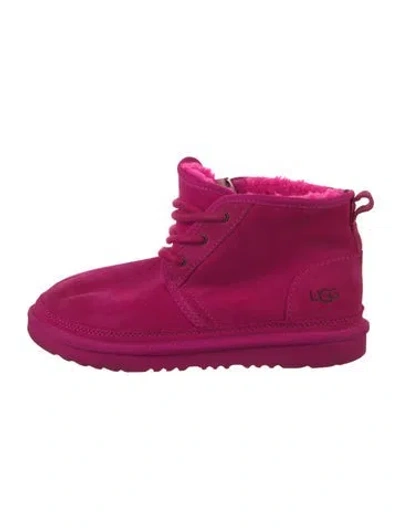 Pre-owned Ugg Suede Lace-up Boots In Pink