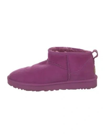 Pre-owned Ugg Suede Lace-up Boots In Pink