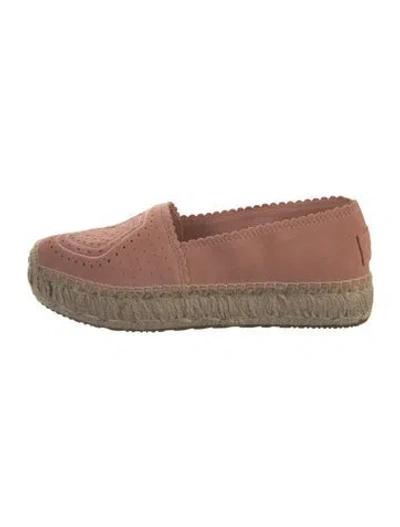 Pre-owned Ugg Suede Lasercut Accents Espadrilles In Pink