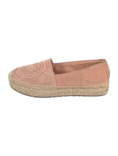 Pre-owned Ugg Suede Lasercut Accents Espadrilles In Pink