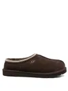 Ugg Suede Leather Slip-on Slipper With Plush Interior In Black