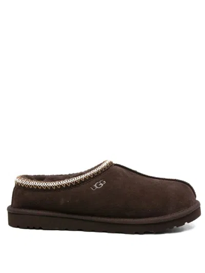 UGG SUEDE LEATHER SLIP-ON SLIPPER WITH PLUSH INTERIOR