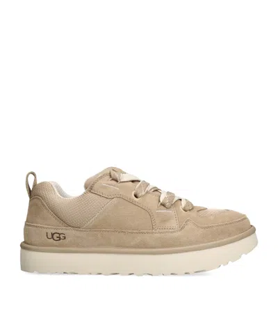 Ugg Sneakers Lo Lowmel With Mesh Inserts And Logo On The Side In Beige Suede For Men In Brown