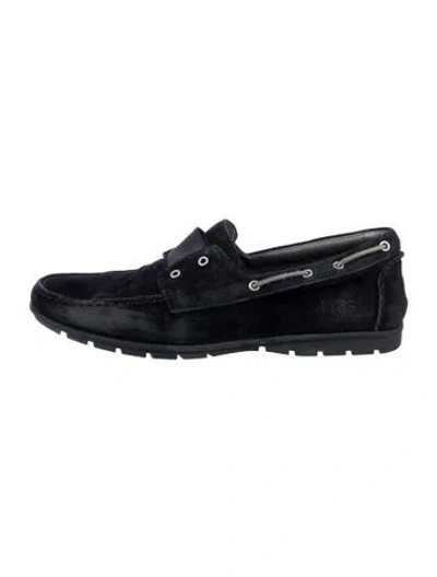 Pre-owned Ugg Suede Loafers In Black
