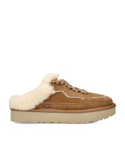 Ugg Suede Lowmel Mules In Brown