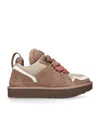 Ugg Ribbon-lace Leather Sneakers In Brown