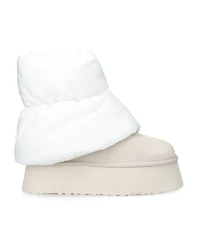 Ugg Suede Mini Dipper Puffer Boots 50 In White