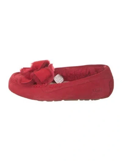 Pre-owned Ugg Suede Moccasins In Red