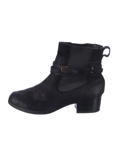 Pre-owned Ugg Suede Moto Boots In Multi
