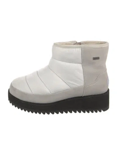 Pre-owned Ugg Suede Moto Boots In White