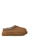 Ugg Suede Mule Flat Shoes With Decorative Zigzag Stitch In Brown