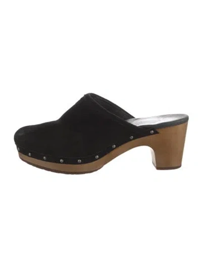 Pre-owned Ugg Suede Mules In Black