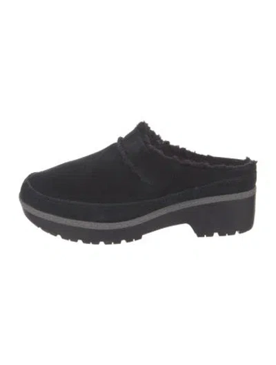 Pre-owned Ugg Suede Mules In Black