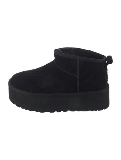 Pre-owned Ugg Suede Mules In Black