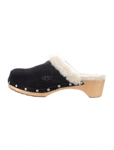 Pre-owned Ugg Suede Mules In Black