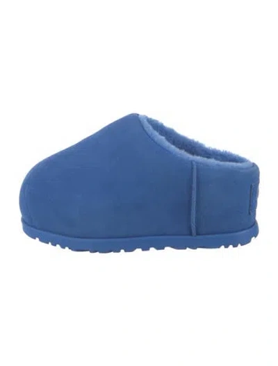 Pre-owned Ugg Suede Mules In Blue