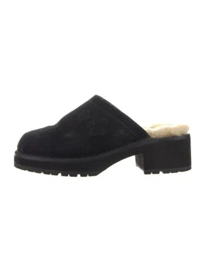 Pre-owned Ugg Suede Mules In Blue