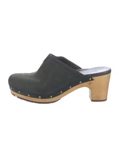 Pre-owned Ugg Suede Mules In Blue