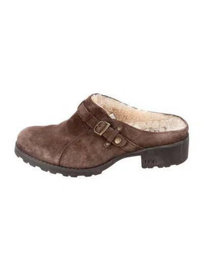 Pre-owned Ugg Suede Mules In Brown