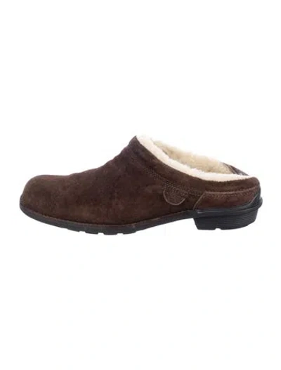 Pre-owned Ugg Suede Mules In Brown