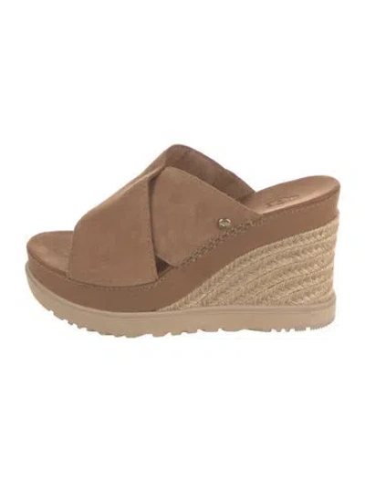 Pre-owned Ugg Suede Mules In Brown