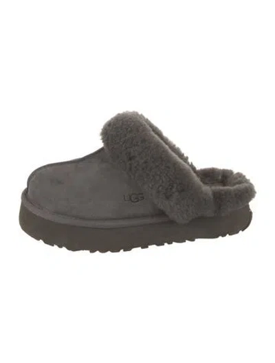Pre-owned Ugg Suede Mules In Gray