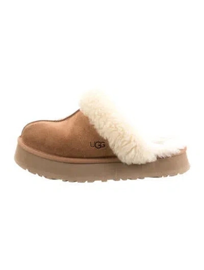 Pre-owned Ugg Suede Mules In Neutral