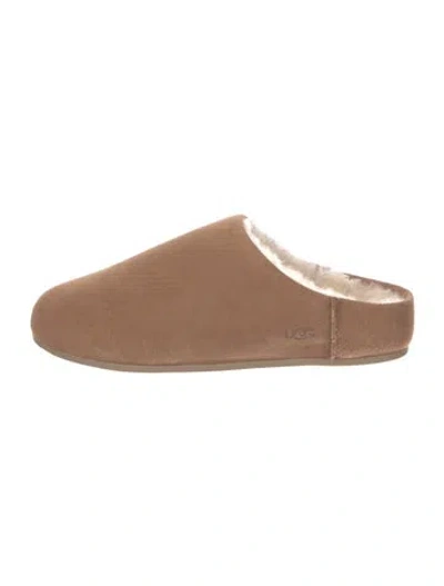 Pre-owned Ugg Suede Mules In Neutral