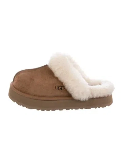 Pre-owned Ugg Suede Mules In Neutral