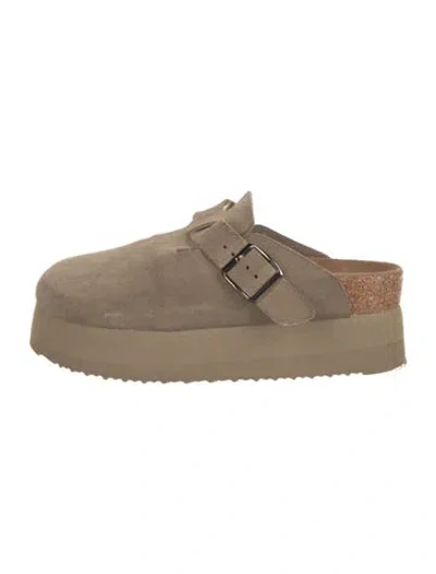 Pre-owned Ugg Suede Mules In Neutral