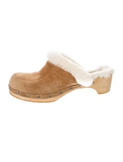 Pre-owned Ugg Suede Mules In Neutrals