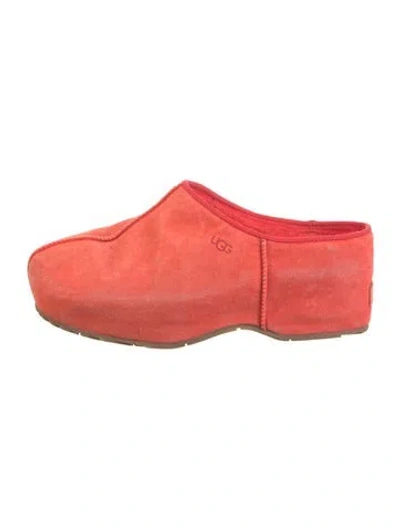 Pre-owned Ugg Suede Mules In Pink