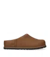 Ugg Matte Finish Smooth Rounded Toe Clogs In Brown