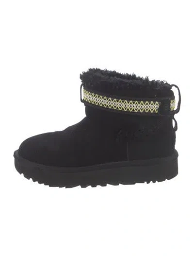Pre-owned Ugg Suede Patterned Boots In Blue