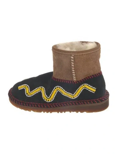 Pre-owned Ugg Suede Patterned Boots In Brown