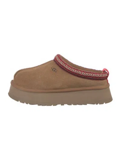 Pre-owned Ugg Suede Patterned Mules In Brown