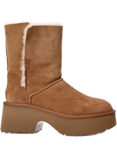 Ugg Suede Platform Boots In Brown