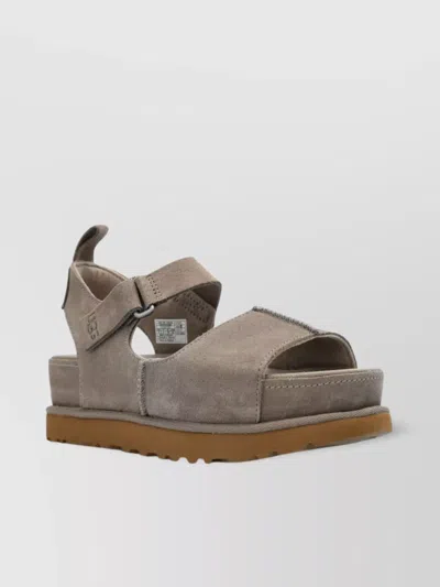 Ugg Suede Platform Sandals Ankle Strap Detail