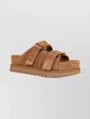 Ugg Suede Platform Slides And Flip Flops In Brown