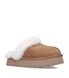 Ugg Disquette Sheepskin And Suede Comfort Slide In Beige