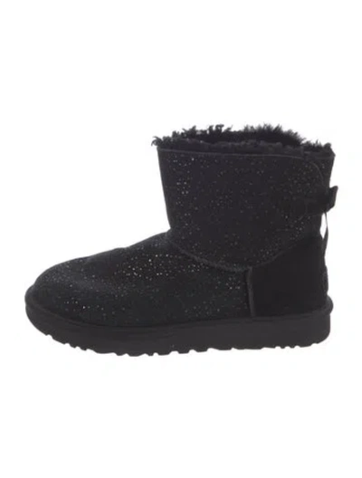 Pre-owned Ugg Suede Printed Boots In Black