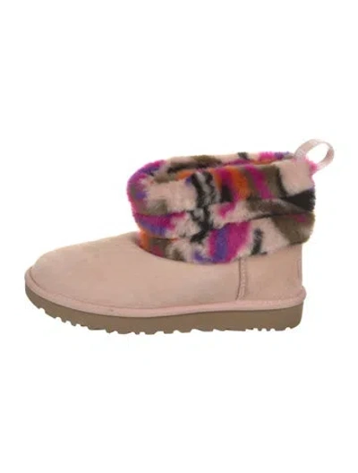 Pre-owned Ugg Suede Printed Boots In Neutral