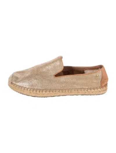 Pre-owned Ugg Suede Printed Espadrilles In Brown