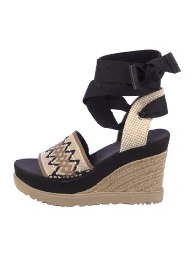 Pre-owned Ugg Suede Printed Espadrilles In Neutral