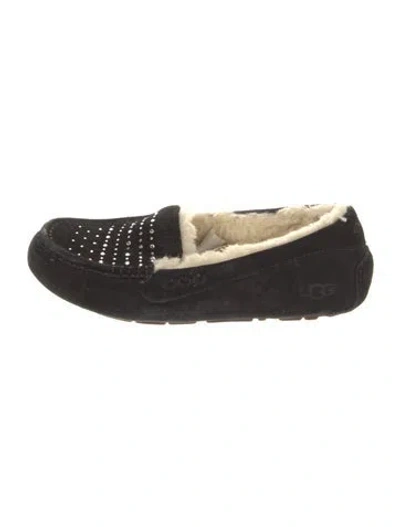 Pre-owned Ugg Suede Printed Moccasins In Black