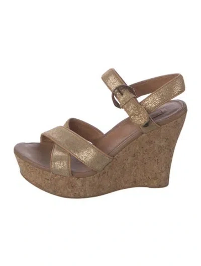 Pre-owned Ugg Suede Printed Sandals In Neutral