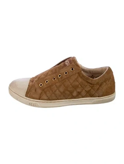 Pre-owned Ugg Suede Printed Sneakers In Brown