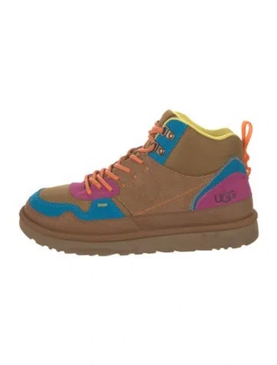Pre-owned Ugg Suede Printed Sneakers In Brown