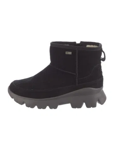 Pre-owned Ugg Suede Rain Boots In Black